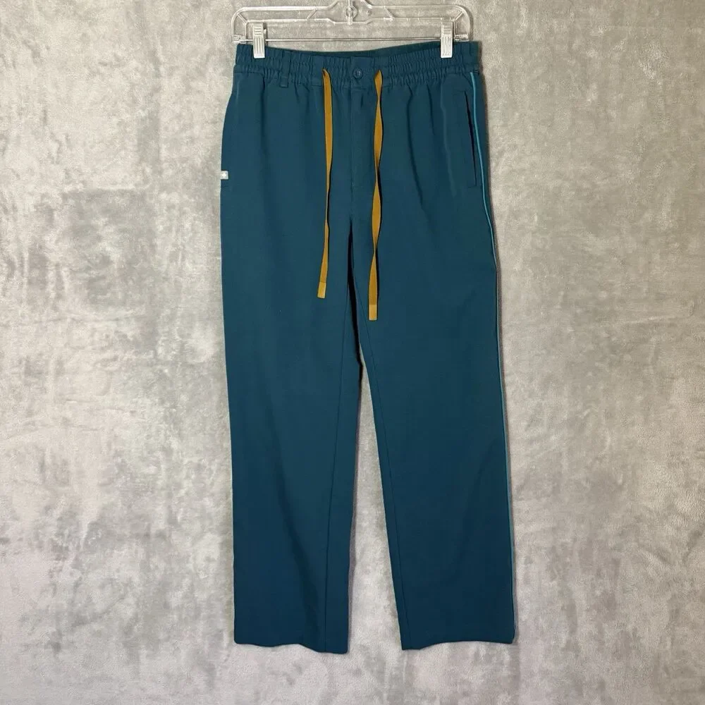 FIGS Scrub Pants Men Small Cambridge Contrast Trim Teal M23SW2039s Medical Tech